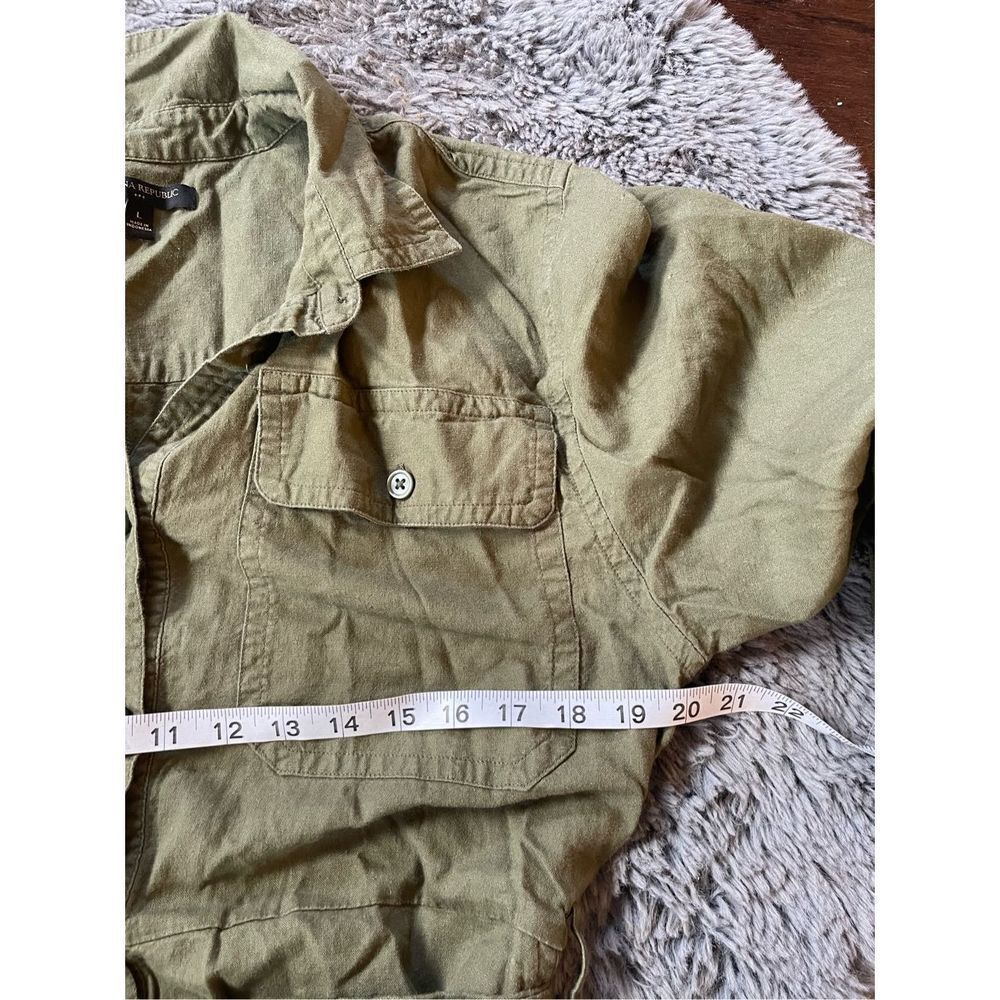 Banana republic linen blend long sleeve utility romper‎ size large - Picture 5 of 7